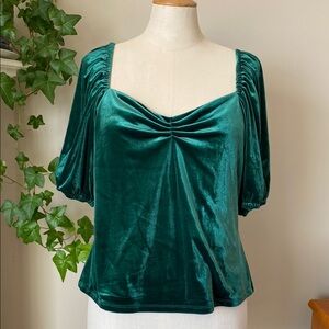 Rachel Zoe Green Velvet Top L